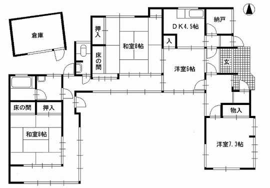 Floor plan. 34,900,000 yen, 4K + S (storeroom), Land area 372.08 sq m , Building area 112.77 sq m
