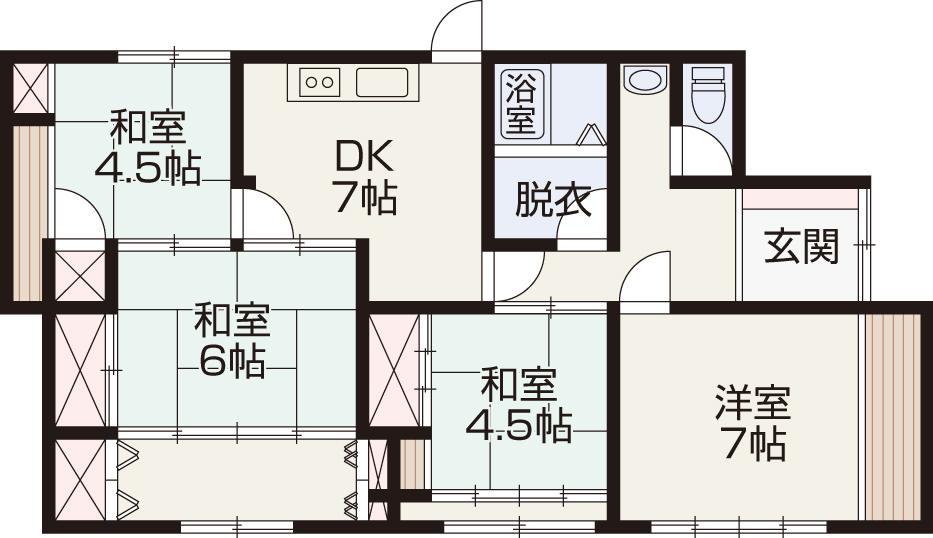 Floor plan. 18.2 million yen, 4DK, Land area 430.14 sq m , House building area 89.57 sq m one-story