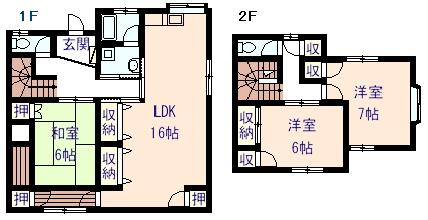 Floor plan. 15.5 million yen, 3LDK, Land area 153.03 sq m , Building area 97.71 sq m