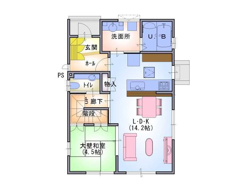 Floor plan. 24.5 million yen, 4LDK + S (storeroom), Land area 117.04 sq m , Building area 98.03 sq m 1 floor plan view