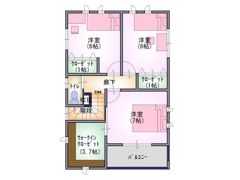 Floor plan. 24.5 million yen, 4LDK + S (storeroom), Land area 117.04 sq m , Building area 98.03 sq m 2-floor plan view