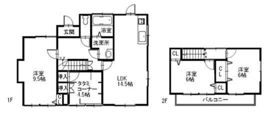 Floor plan. 19,800,000 yen, 3LDK, Land area 233.79 sq m , Building area 107.02 sq m
