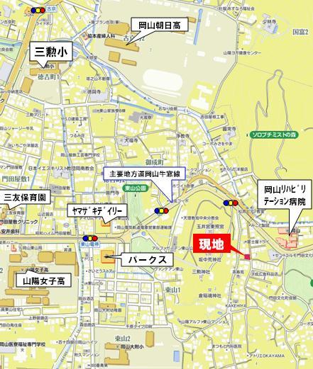 Local guide map. Peripheral map: walk from Higashiyama Station about 8 minutes