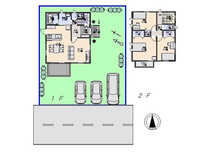 Other building plan example. Building plan example (B No. land) Building price 15,550,000 yen, Building area 101.08 sq m