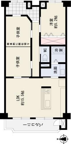 Floor plan. 3LDK, Price 9.8 million yen, Occupied area 77.98 sq m , Balcony area 7.73 sq m 3LDK plan