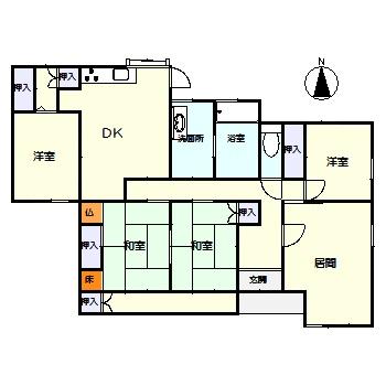 Floor plan. 18.9 million yen, 5DK, Land area 588.42 sq m , Building area 101.4 sq m one-story Site 177 square meters