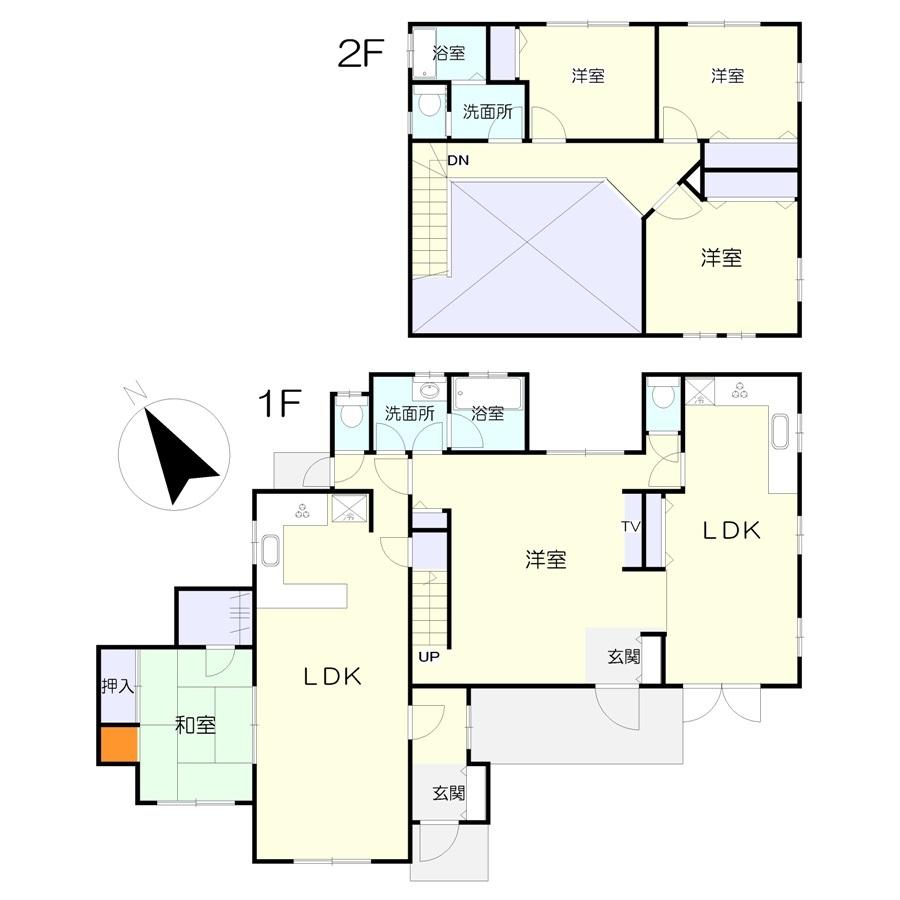Floor plan. 39,800,000 yen, 5LDK, Land area 398.38 sq m , Building area 165.41 sq m