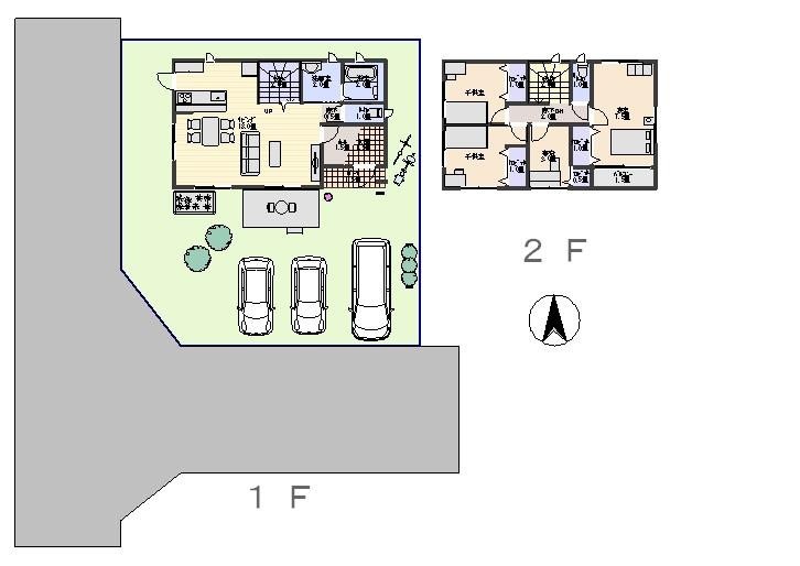 Other building plan example. Building plan example (E No. land) Building price 18,375,000 yen, Building area 114.00 sq m