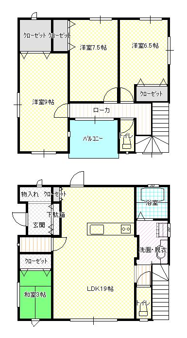 Floor plan. 25,200,000 yen, 3LDK, Land area 168.61 sq m , Building area 113.44 sq m