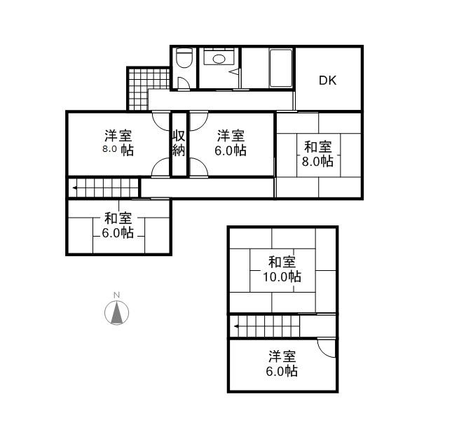 Floor plan. 10 million yen, 6DK, Land area 214.75 sq m , Building area 137.12 sq m
