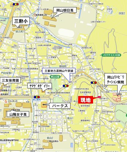 Local guide map. Peripheral map: walk from Higashiyama Station about 7 minutes