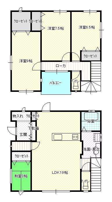 Floor plan. 25,200,000 yen, 3LDK, Land area 168.61 sq m , Building area 113.44 sq m