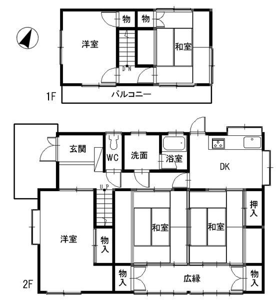 Floor plan. 12 million yen, 5DK, Land area 193.15 sq m , Building area 107.39 sq m