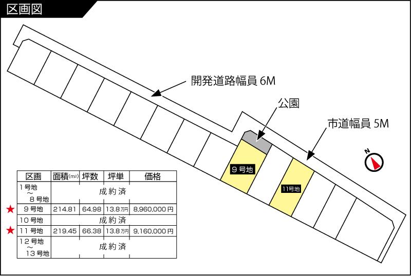 Compartment figure. Land price 8.96 million yen, Land area 214.81 sq m