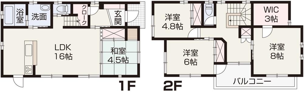 Floor plan. 24,800,000 yen, 4LDK, Land area 140.4 sq m , Building area 105.98 sq m