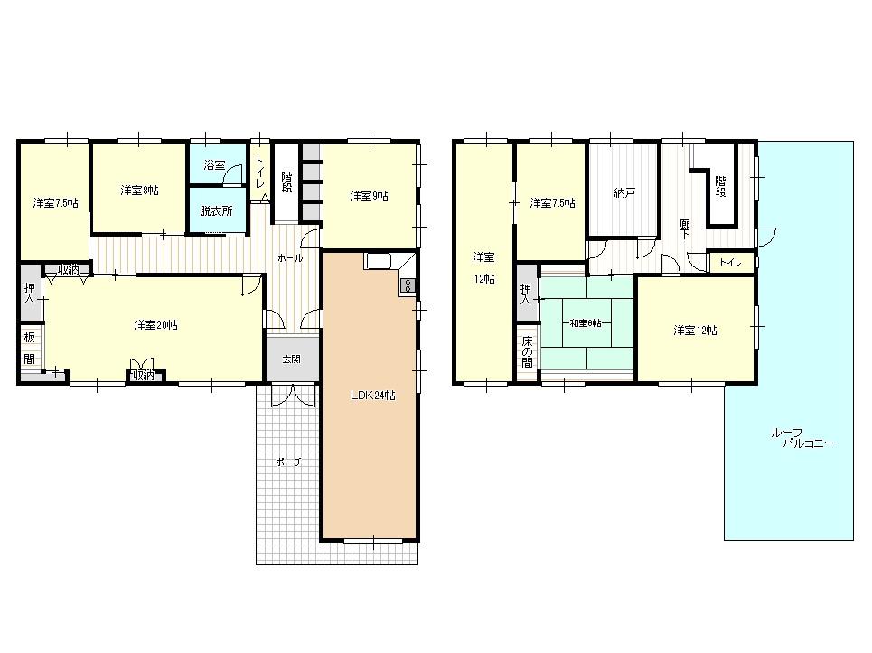 Floor plan. 45 million yen, 8LDK + S (storeroom), Land area 514.24 sq m , Building area 274.57 sq m