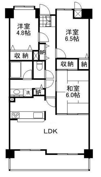 Floor plan. 3LDK, Price 11.8 million yen, Occupied area 74.57 sq m , Balcony area 11.65 sq m