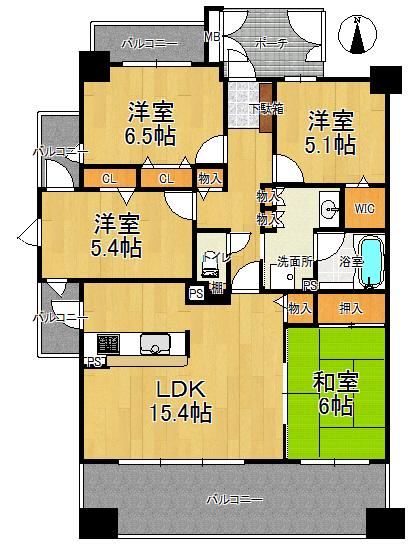 Floor plan. 4LDK, Price 21,800,000 yen, Occupied area 85.91 sq m , Balcony area 23.71 sq m