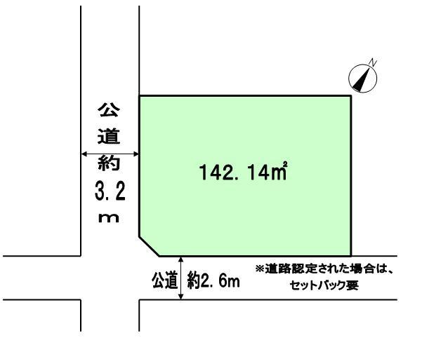 Compartment figure. Land price 4.8 million yen, Land area 142.14 sq m