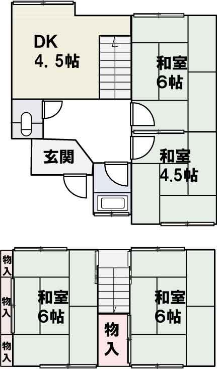 Floor plan. 4.7 million yen, 4K, Land area 65.72 sq m , Building area 63.1 sq m