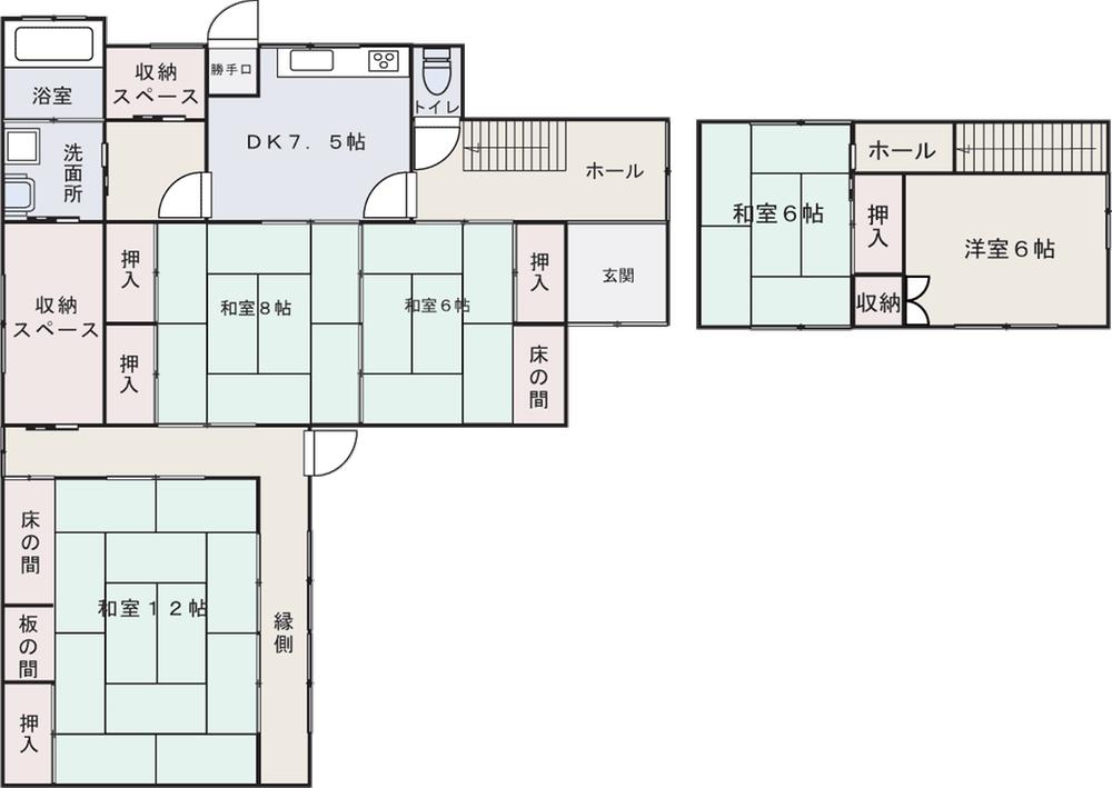 Floor plan. 12 million yen, 5DK + S (storeroom), Land area 307.3 sq m , Building area 134.51 sq m