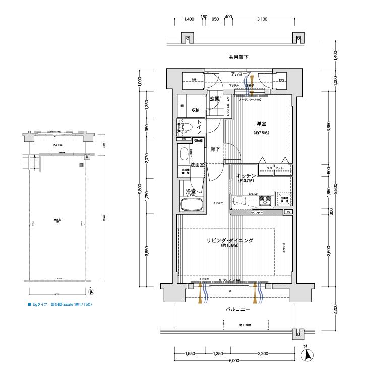Floor plan. 1LDK + S (storeroom), Price 16.2 million yen, Footprint 58.8 sq m , Balcony area 13.2 sq m