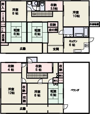 Floor plan. 13 million yen, 7K, Land area 549.43 sq m , Building area 301.3 sq m floor plan