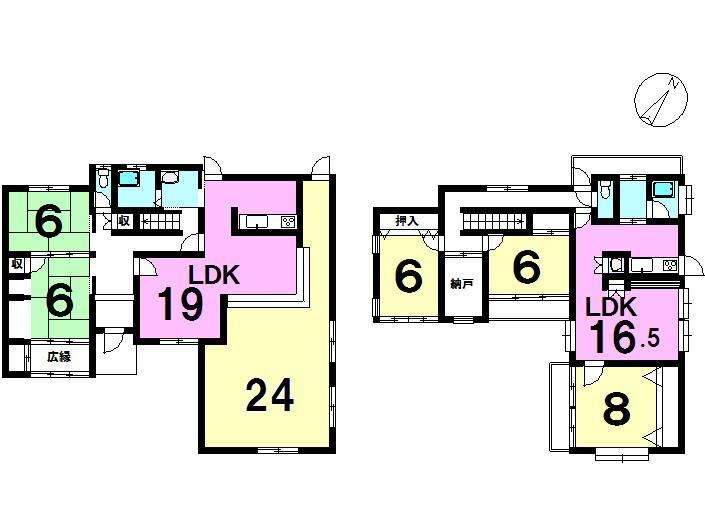 Floor plan. 13 million yen, 7LDK, Land area 215.87 sq m , Building area 216.24 sq m