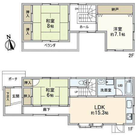 Floor plan. 22.5 million yen, 3LDK, Land area 174.5 sq m , Building area 89.43 sq m