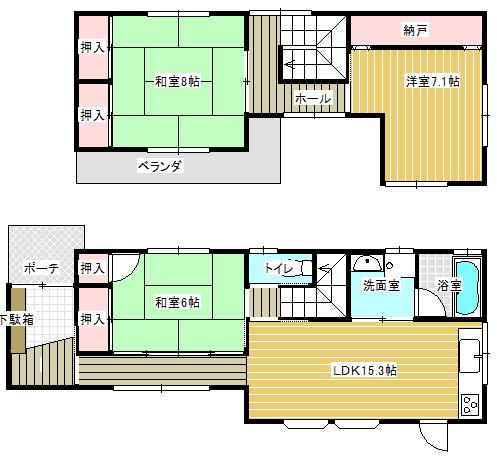 Floor plan. 23 million yen, 3LDK, Land area 174.5 sq m , Building area 89.43 sq m 2014 January created