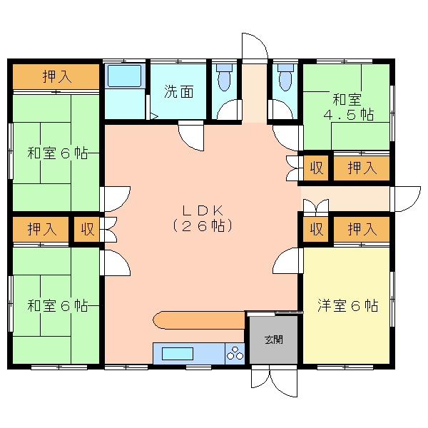 Floor plan. 17 million yen, 4LDK, Land area 2,594 sq m , Building area 105 sq m