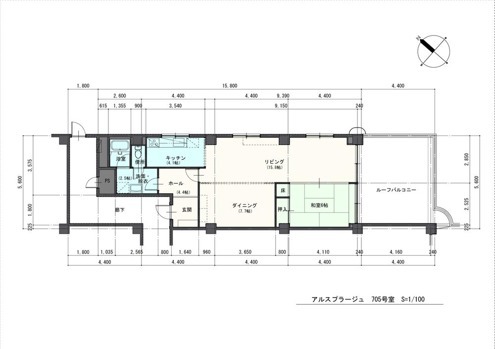 Floor plan. 1LDK, Price 12.2 million yen, Occupied area 72.46 sq m , You can achieve the balcony area 23.87 sq m spacious LDK in the owners hope of taste