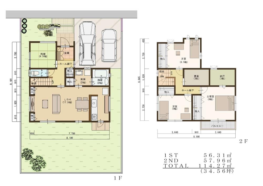 Building plan example (Perth ・ Introspection). Building plan example ( Issue land) Building Price Ten thousand yen, Building area sq m