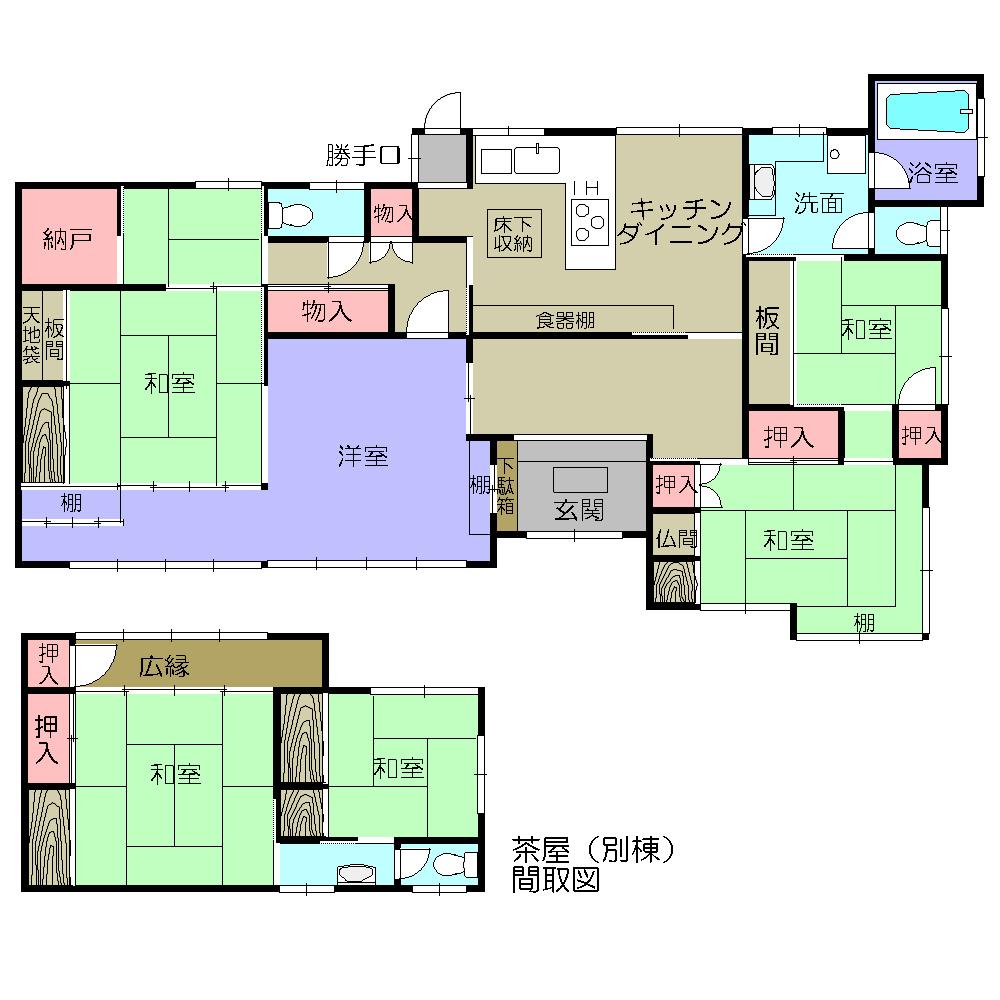 Floor plan. 21 million yen, 4DK + S (storeroom), Land area 572.57 sq m , Building area 156.78 sq m