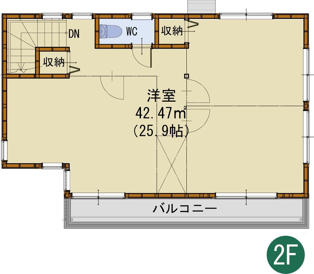 Floor plan. 28.5 million yen, 1LDK, Land area 301.72 sq m , Building area 118.72 sq m 2 floor can be changed into three chambers in the partition wall (fee option)
