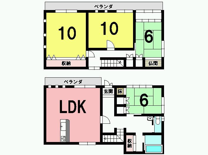 Floor plan. 19,800,000 yen, 4LDK, Land area 195 sq m , Building area 220.85 sq m