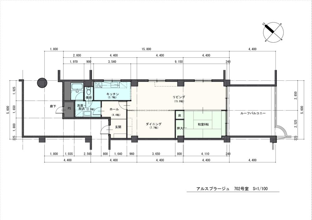 Floor plan. 1LDK, Price 12.2 million yen, Occupied area 73.43 sq m , You can achieve the balcony area 21.1 sq m spacious LDK in the owners hope of taste