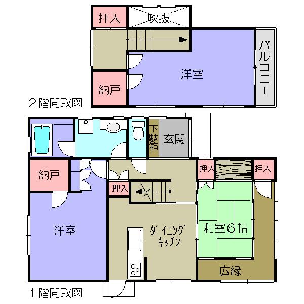 Floor plan. 9.8 million yen, 3DK + S (storeroom), Land area 184.09 sq m , Building area 105.16 sq m