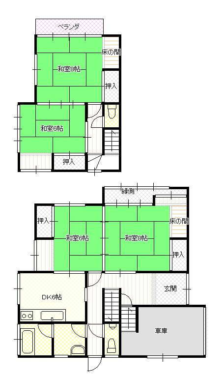 Floor plan. 14.8 million yen, 4DK, Land area 172.21 sq m , Building area 119.24 sq m