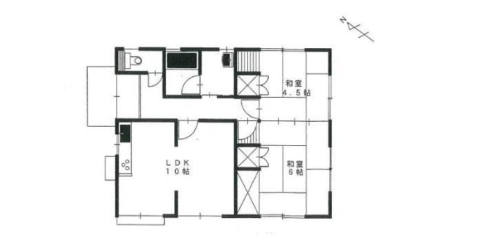 Floor plan. 9.8 million yen, 2LDK, Land area 196.11 sq m , Building area 63.93 sq m