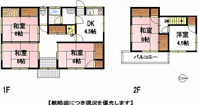 Floor plan. 8 million yen, 5DK, Land area 165.87 sq m , Building area 104.81 sq m