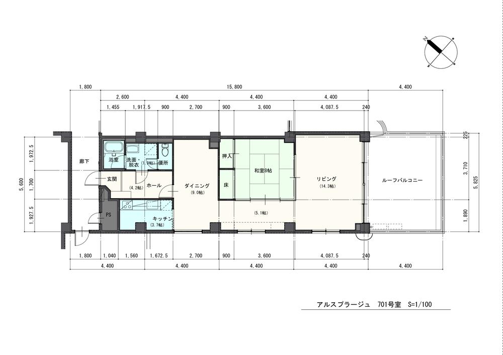 Floor plan. 1LDK, Price 13,900,000 yen, Occupied area 83.25 sq m , You can achieve the balcony area 25.12 sq m spacious LDK in the owners hope of taste