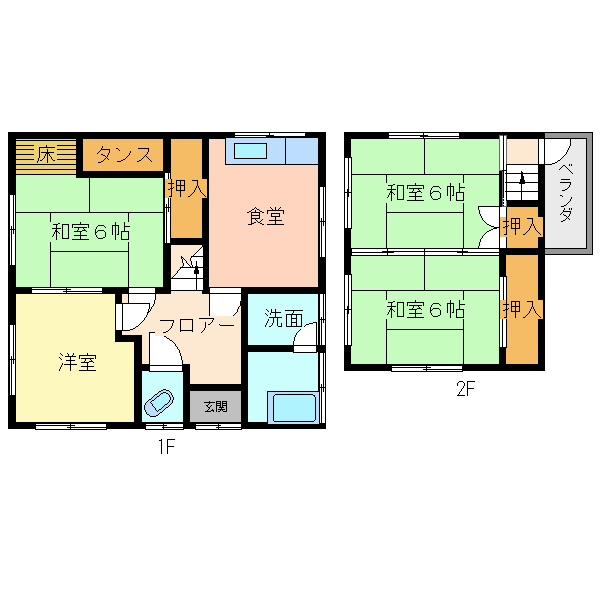 Floor plan. 4.8 million yen, 4DK, Land area 172.32 sq m , Building area 81.01 sq m