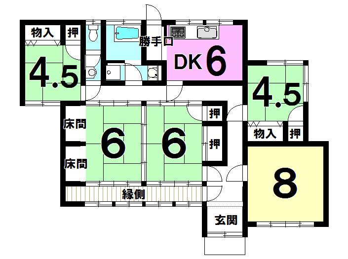 Floor plan. 5.4 million yen, 5DK, Land area 412.1 sq m , Building area 115.21 sq m