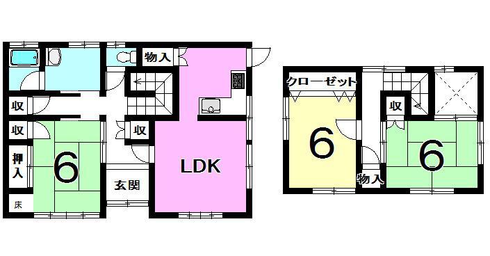 Floor plan. 16.5 million yen, 3LDK, Land area 850 sq m , Building area 90.24 sq m
