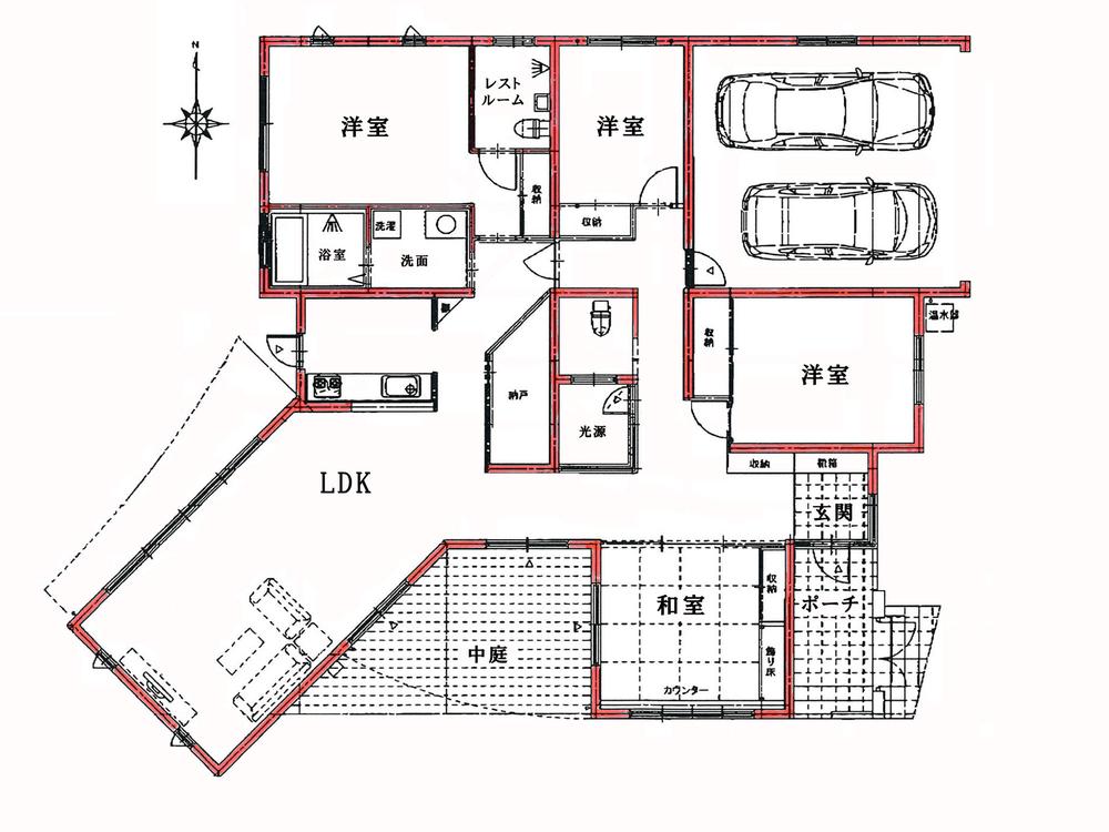 Floor plan. 68 million yen, 4LDK, Land area 363 sq m , Building area 193.85 sq m