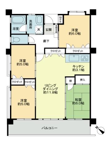 Floor plan. 4LDK, Price 25,900,000 yen, Occupied area 79.57 sq m , Balcony area 13.43 sq m