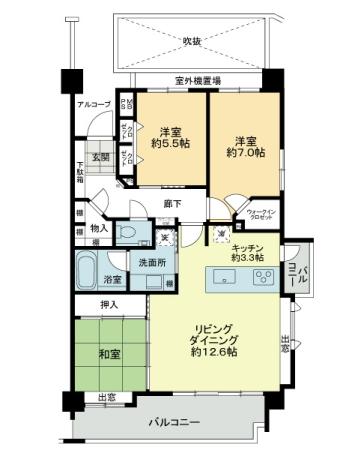 Floor plan. 3LDK, Price 33 million yen, Footprint 78.2 sq m , Balcony area 14.42 sq m