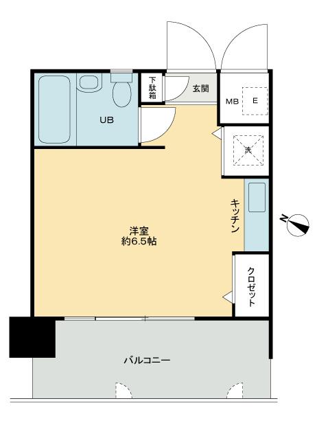 Floor plan. Price 5.8 million yen, Footprint 19.8 sq m , Balcony area 6.6 sq m