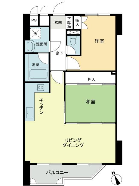 Floor plan. 3LDK, Price 8.8 million yen, Occupied area 66.68 sq m , Balcony area 6.28 sq m